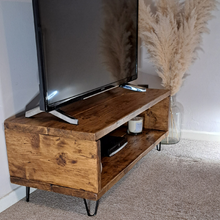 Load image into Gallery viewer, TV Stand | Industrial, Reclaimed Wood, Media Table