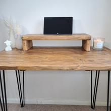 Load image into Gallery viewer, Monitor Stand | Wooden Riser | Monitor Riser | Desk Accessories | Monitor Shelf | Rustic Monitor Stand | Wooden Monitor Stand