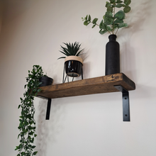Load image into Gallery viewer, Bracket Shelf | Industrial Shelf | Floating Shelf | Reclaimed Shelf | Shelf | Metal Shelving