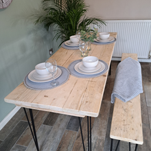 Load image into Gallery viewer, Dining Table | Reclaimed Table | Industrial Dining Table | Dining Table Hairpin Legs | Kitchen Table | Reclaimed Desk