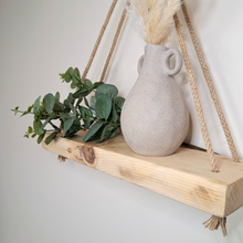 Load image into Gallery viewer, Rustic Wooden Rope Hanging Shelf
