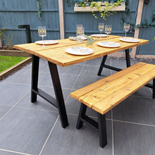 Load image into Gallery viewer, Outdoor Table | Reclaimed Wooden Table | Scaffold Board Table | Garden Dining Table