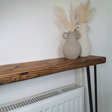 Load image into Gallery viewer, Rustic Radiator Cover With Hairpin Legs | Radiator Shelf