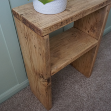 Load image into Gallery viewer, Rustic Side Table | Tall Side Table | Bedside Table | Industrial Side Table | Handmade Side Table