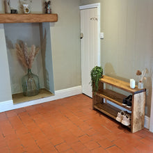 Load image into Gallery viewer, Shoe Rack | Rustic Shoe Rack | Wooden Shoe Rack | Shoe Bench | Shoe Storage | Hallway Table