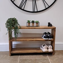 Load image into Gallery viewer, Shoe Rack | Rustic Shoe Rack | Wooden Shoe Rack | Shoe Bench | Shoe Storage | Hallway Table