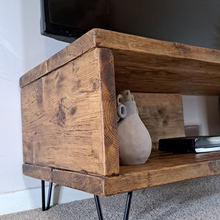 Load image into Gallery viewer, TV Stand | Industrial, Reclaimed Wood, Media Table