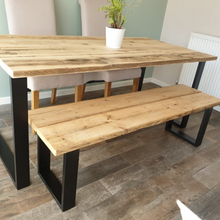 Load image into Gallery viewer, Rustic Dining Table | Reclaimed Wooden Table | Dining Table | Indoor Table | Dining Bench | Rustic Bench