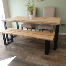 Load image into Gallery viewer, Rustic Dining Table | Reclaimed Wooden Table | Dining Table | Indoor Table | Dining Bench | Rustic Bench