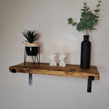 Load image into Gallery viewer, Reclaimed Industrial Shelf | Metal Bracket | Floating Design | Stylish Shelving

