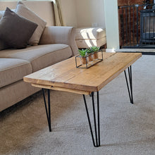 Load image into Gallery viewer, Homemade Rustic Coffee Table | Farmhouse Coffee Table | Coffee Table | Hairpin Table |
