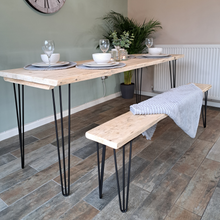 Load image into Gallery viewer, Dining Table | Reclaimed Table | Industrial Dining Table | Dining Table Hairpin Legs | Kitchen Table | Reclaimed Desk
