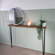 Load image into Gallery viewer, Rustic Radiator Cover With Hairpin Legs | Radiator Shelf

