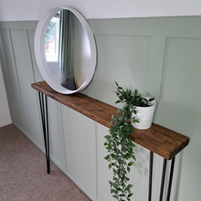 Load image into Gallery viewer, Rustic Radiator Cover With Hairpin Legs | Radiator Shelf
