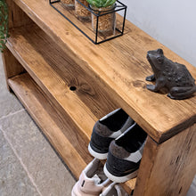 Load image into Gallery viewer, Shoe Rack | Rustic Shoe Rack | Wooden Shoe Rack | Shoe Bench | Shoe Storage | Hallway Table
