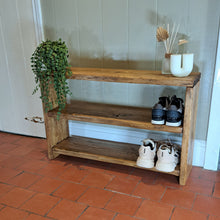 Load image into Gallery viewer, Shoe Rack | Rustic Shoe Rack | Wooden Shoe Rack | Shoe Bench | Shoe Storage | Hallway Table
