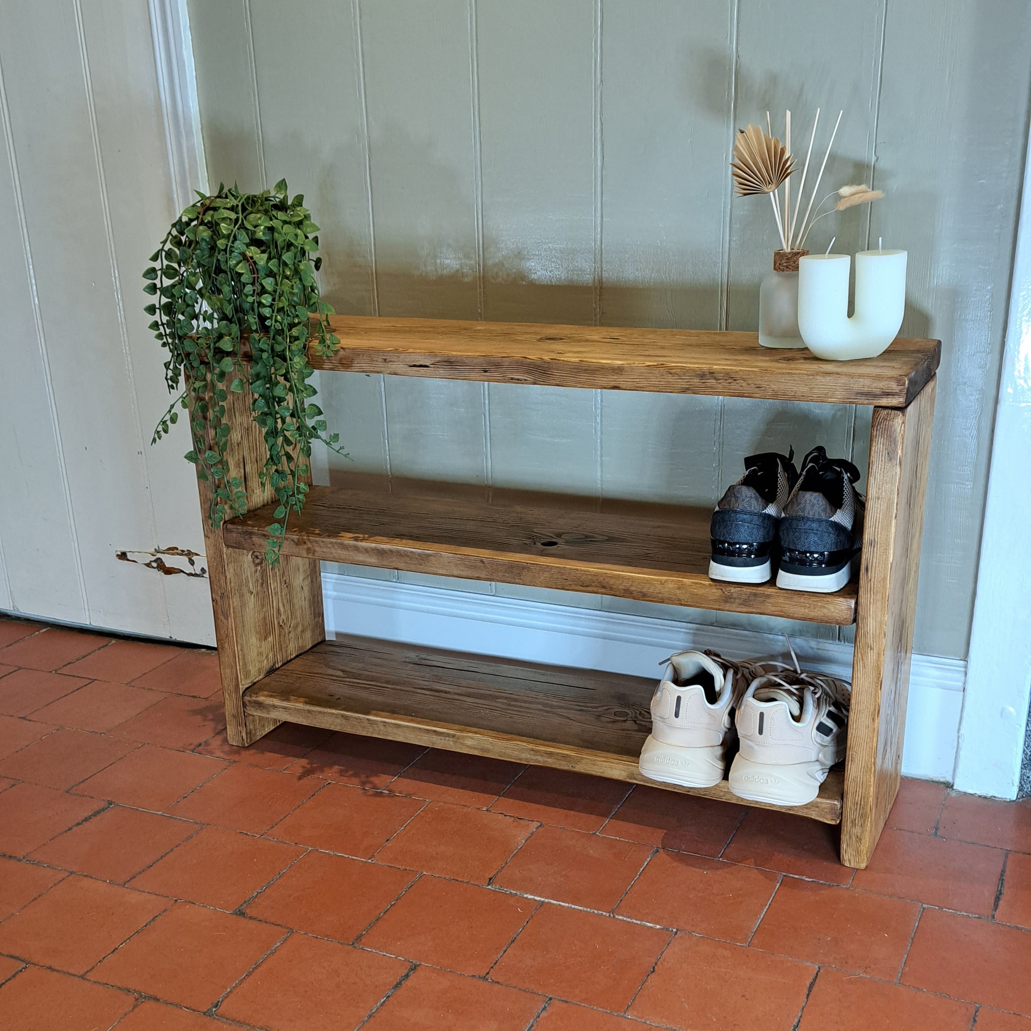 Rustic shoe storage best sale