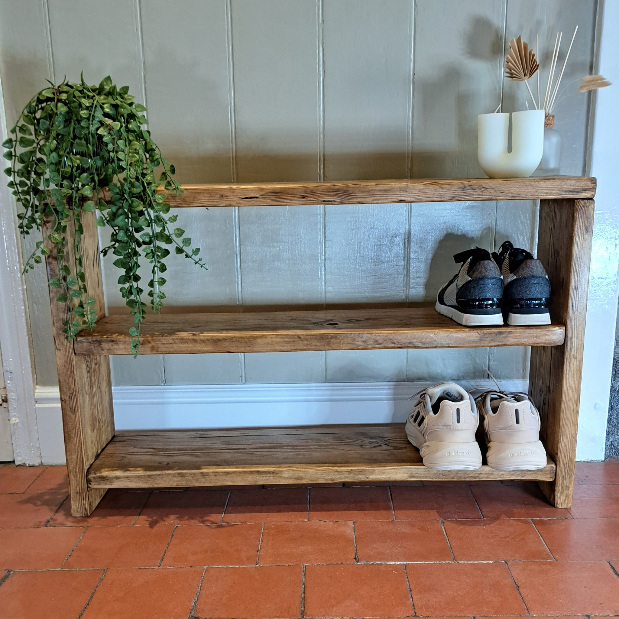 Rustic Show Rack Shoe Rack | Rustic Shoe Rack | Wooden Shoe Rack | Shoe Bench | Shoe St ...
