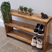 Load image into Gallery viewer, Shoe Rack | Rustic Shoe Rack | Wooden Shoe Rack | Shoe Bench | Shoe Storage | Hallway Table
