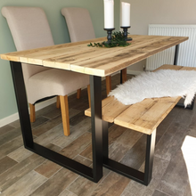 Load image into Gallery viewer, Rustic Dining Table | Reclaimed Wooden Table | Dining Table | Indoor Table | Dining Bench | Rustic Bench
