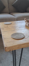 Load and play video in Gallery viewer, Homemade Rustic Coffee Table | Farmhouse Coffee Table | Coffee Table | Hairpin Table |
